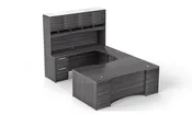 U-Shaped desk with glass package