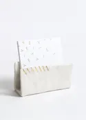 White Porcelain Business Card Holder | 22k gold detailing