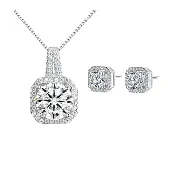Ariana Gold Halo Necklace and Stud Earring Set