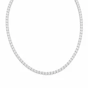14Kt WG 4 Prong Tennis Necklace Length 15"