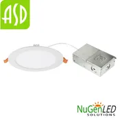 12 Pack ASD-JBR-6D15WH-12P ASD LED Round Recessed Downlight 6" 15W CCT Selectable 2700/3000/3500/4000/5000K Energy Star