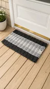 5 Stripe Lobster Rope Mat Black Gray White