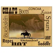 Engraved Alderwood Frame - A-FRM_-10-0009 - Cowboy Collage