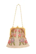 1920s Gold Filigree Floral Mini Mesh Bag