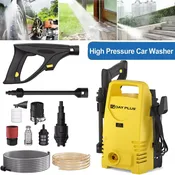 Electric High Pressure Washer 1600W 120Bar 380L/h Adjustable Lance 0–180° with 7m Hose for Car Garden Patio