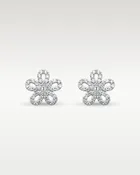 0.30ct Diamond Flower Stud Earrings in 14K White Gold
