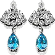 Aquamarine and Diamond Earrings