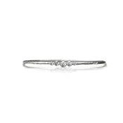 5 Diamond Hammered Bezel Bracelet - White Gold