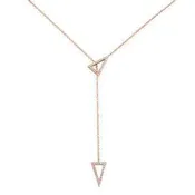 0.17ct 14k Rose Gold Diamond Triangle Lariat Necklace