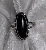 Black Onyx long Oval ring
