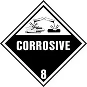10.75" Corrosive Class 3 Truck Placard Decal - DOT Compliant