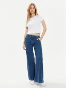 Brave Soul Eyelet Trim Crop Top – White