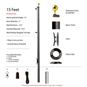 15 foot Residential Flagpole
