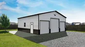 30x30x11 Metal Garage - Vertical Roof - Eagle Carports