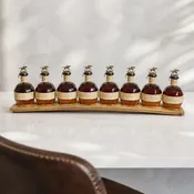8-Bottle Bourbon Barrel Stave Display for Blanton's Collection, Two Finishes