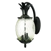 10" Black And Clear Metal and Glass Three Lights Flush Mounted Sconce