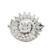18K Diamond Swirl Cluster Ring | Antique & Estate Jewelry | Designs in Gold