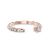 0.27ctw Round Brilliant Natural Diamond Open Stackable Band in 14k Gold