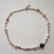 Comet Pearl Collar with Multicolored Pearls - Sterling Silver Clasp — Your Site Title