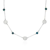 Apatite Station Necklace - Silver