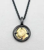 Bullet Proof Collection 18 Karat Flattened Bullet MT Sapphire Pendant on Chain — McGough & Company