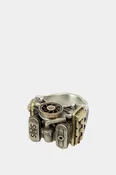 2saints Bague en agent et bronze Flat Six Vintage XL