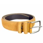 Ago Men’s Cognac Suede Italian Leather Belt