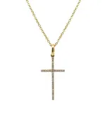 0.06Ctw 18Kt Yellow Gold Diamond Cross Pendant