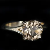 10K Yellow Gold 2.59 Carat Old European Cut Smoky Quartz