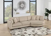 2-Pc Sectional Set (X-Large Size) W/ 4 Accent Pillows - Camel