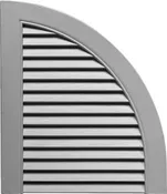 14 1/2 x 17 Louver Vinyl Shutter Quarter Round Archtop Add-On (pair)