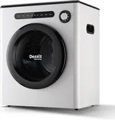 110V Portable Clothes Dryers 950W1.6cu.ft Front Load Stainless Steel 11lbs Electric Dryers Machine with Exhaust pipe for Apartment,RVs,Dorms,White Auto Stop and Easy Control