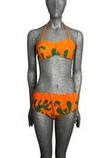 1950s 3pc Cotton Swim Ensemble, Size-6