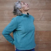 Cropped roll neck fleece sweater