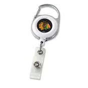 CHICAGO BLACK HAWKS RETRACTABLE DELUXE BADGE REEL. SOLD IN SETS OF 3 ONLY.
