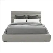 Abaco Leather Bed - Stone
