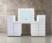 Slaystation 2.0 Hollywood Makeup Vanity White + 2 Drawers