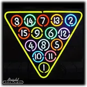 15 Ball Billiard Ball Rack Neon Sign