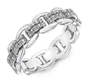14K “Embrace” Diamond Double Link Eternity Band