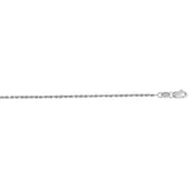 14 Karat White Gold 18 Inch 1.4mm Solid Diamond Cut Rope Chain