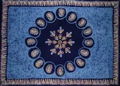 Batik Cotton Tablecloth 90" x 60" Blue