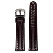 18mm Smart Watch Band | Quick Release | Calf Leather | Mocha | White Stitch