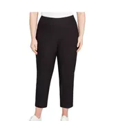 Black Silky Tech Knit Ankle Pants