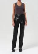 90's Pinch Waist Long in Leather