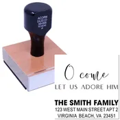Adore Him Script Wood Handle Stamp