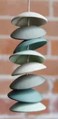 Fettle &amp;amp; Fire Ceramic Chimes in Blues and Greens (8-Disc Strand)