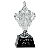 10 3/4″ Crystal Cup on a Black Crystal Base