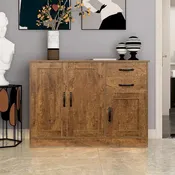 Buffet moderne en bois avec 2 portes, 1 rangement et 2 tiroirs - Console de rangement pour entrée/salle à manger avec portes