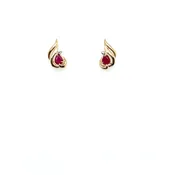 10KT Diamond Ruby Earrings