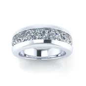 18k White Gold Men’s Channel Set Lab Diamond Band #GTJ-MB-1015-dia-lg-18kw